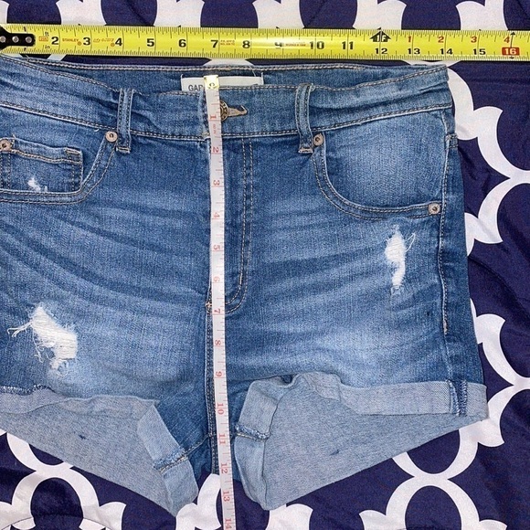 GARAGE Jean Shorts Distressed High Rise Cuffed Size 7 - Picture 13 of 16